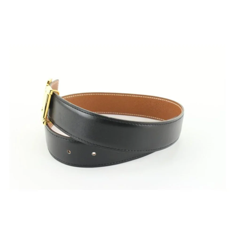 Hermès 32mm Black x Brown Reversible H Logo Belt Kit 97he719s